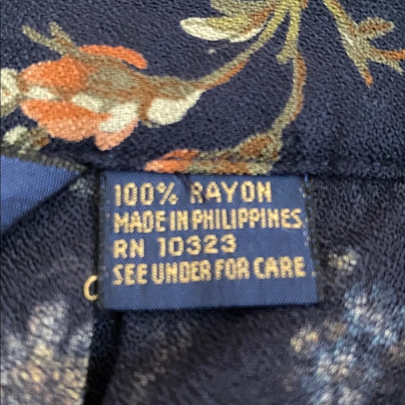 Herman Geist Vintage Floral Print Maxi Skirt Navy Wildflowers Print Size 12 - Picture 11 of 12